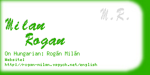 milan rogan business card